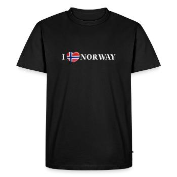 I LOVE NORWAY Gift Idea Norway - Men's Premium Organic T-Shirt - black - Front - Nico (187cm)