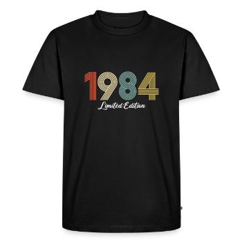 Original Anniversary 1984 Legendary Vintage - Men's Premium Organic T-Shirt - black - Front - Nico (187cm)