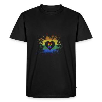 L'amour est l'amour - T-shirt Premium bio Homme - noir - Devant - Nico (187cm)