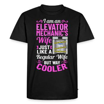 Technicien de système d’ascenseur Femme Ascenseur élévateur - T-shirt Premium bio Homme - noir - Devant - Nico (187cm)