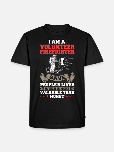 Volunteer Firefighter Firefighter Volunteers - Men's Premium Organic T-Shirt - black