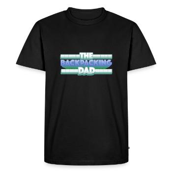 The Backpacking Dad - Papa Lustig - Men's Premium Organic T-Shirt - black - Front - Nico (187cm)