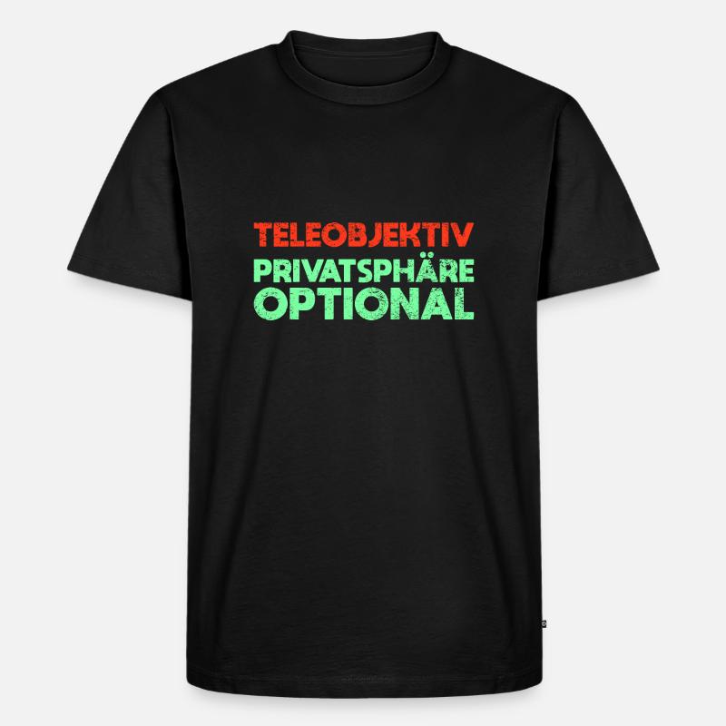Teleobjektiv, Privatsphäre Optional - Männer Premium Bio T-Shirt - Schwarz