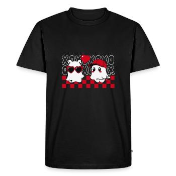 Saint-Valentin Cupidon esprits coeur amour dans l’amour - T-shirt Premium bio Homme - noir - Devant - Nico (187cm)