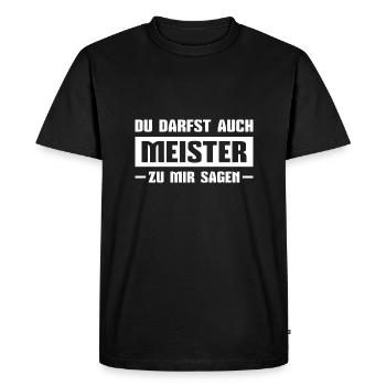 Meister Handwerk Meisterprüfung bestanden - Männer Premium Bio T-Shirt - Schwarz - Vorne - Nico (187cm)