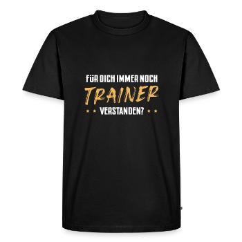 Trainer - Männer Premium Bio T-Shirt - Schwarz - Vorne - Nico (187cm)