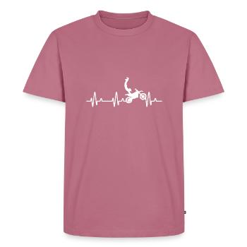 Motocross Enduro Vintage Dirt Bike Sprüche - Männer Premium Bio T-Shirt - Mauve - Vorne - Nico (187cm)