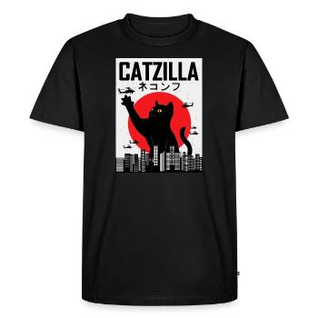 CATZILLA chat chat minou japon cadeau vintage - T-shirt Premium bio Homme - noir - Devant - Nico (187cm)
