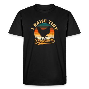I Raise Tiny Dinosaurs Funny Chicken Gift - Men's Premium Organic T-Shirt - black - Front - Nico (187cm)