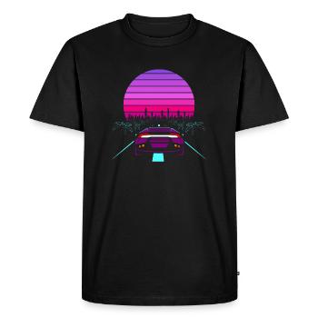 Cadeau rétro des années 80 Sport Auto Wave - T-shirt Premium bio Homme - noir - Devant - Nico (187cm)