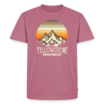 Yellowstone National Park Bär Wandern Geschenk - Männer Premium Bio T-Shirt - Mauve - Vorne - Nico (187cm)