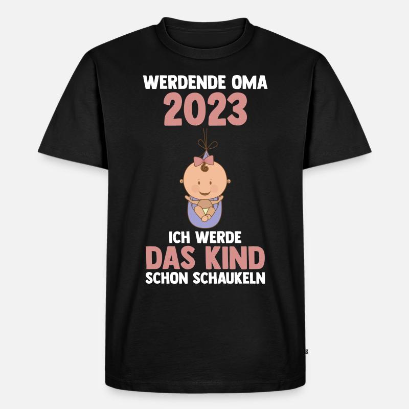 Großmutter 2023 Schwanger Werdende Oma - Männer Premium Bio T-Shirt - Schwarz