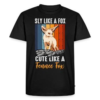 Fennec Fox Sly Mignon Fennec Foxes Propriétaire - T-shirt Premium bio Homme - noir - Devant - Nico (187cm)