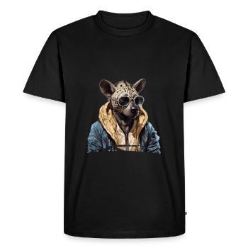Street style spotted hyena | Hyena lovers - Men's Premium Organic T-Shirt - black - Front - Nico (187cm)