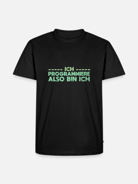 Ich Programmiere, Also Bin Ich - Männer Premium Bio T-Shirt - Schwarz