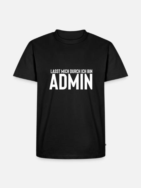 Admin - Männer Premium Bio T-Shirt - Schwarz