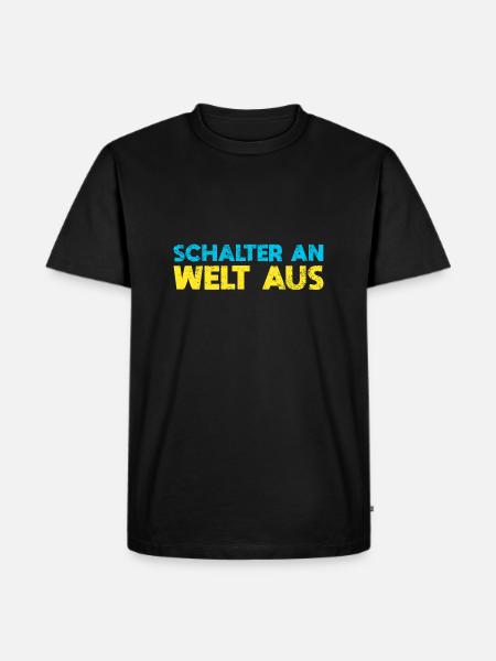 Schalter An, Welt Aus - Männer Premium Bio T-Shirt - Schwarz