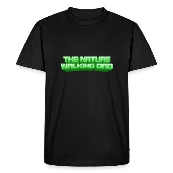 Le papa qui marche dans la nature - Papa Lustig - T-shirt Premium bio Homme - noir - Devant - Nico (187cm)