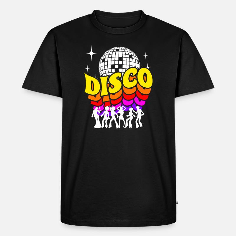 Disco 70er Retro Shirt - Männer Premium Bio T-Shirt - Schwarz
