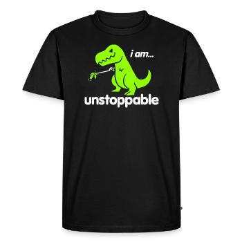 funny dino animals saying kids birthday - Men's Premium Organic T-Shirt - black - Front - Nico (187cm)