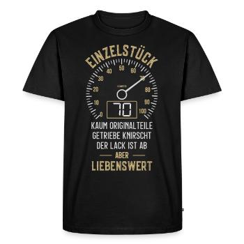70. GEBURTSTAG EINZELSTÜCK TACHO 1953 OLDOMETER - Männer Premium Bio T-Shirt - Schwarz - Vorne - Nico (187cm)