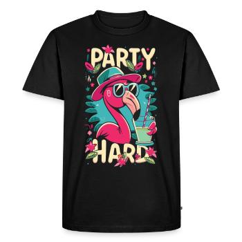 Flamingo Party Mode - Party like a flamingo - Men's Premium Organic T-Shirt - black - Front - Nico (187cm)