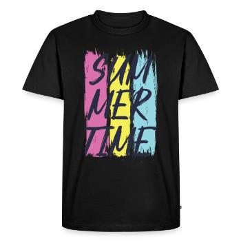 Summertime. - Men's Premium Organic T-Shirt - black - Front - Nico (187cm)