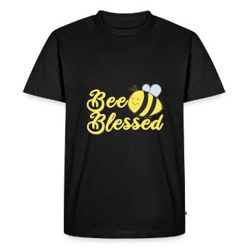 Motif chrétien Baptême d’enfants - T-shirt Premium bio Homme - noir - Devant - Nico (187cm)