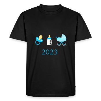 Baby 2023 Birth Boy Template Customizable - Men's Premium Organic T-Shirt - black - Front - Nico (187cm)