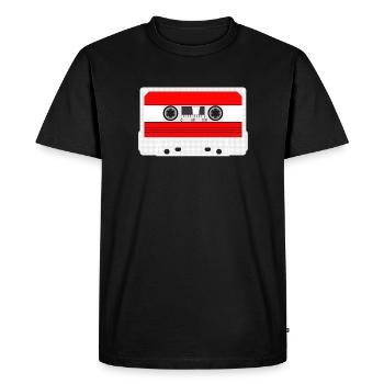 Music cassette, audio cassette, SA90, audio cassette - Men's Premium Organic T-Shirt - black - Front - Nico (187cm)