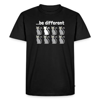 Être différent que chat - T-shirt Premium bio Homme - noir - Devant - Nico (187cm)