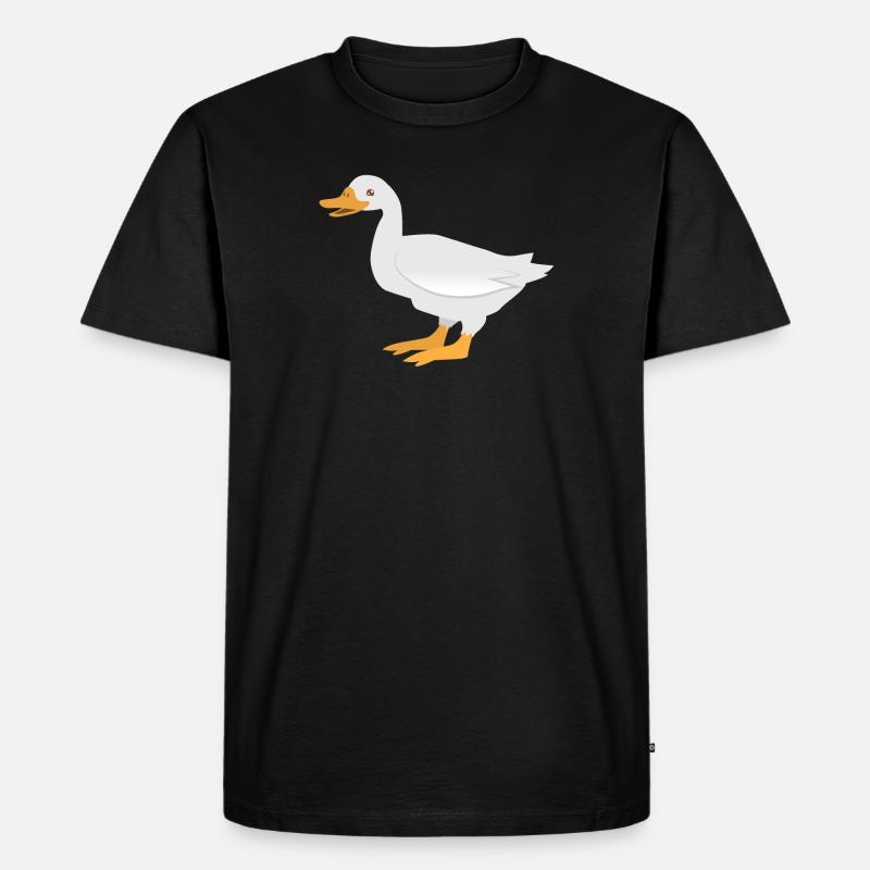 Stehende weiße Ente - Männer Premium Bio T-Shirt - Schwarz
