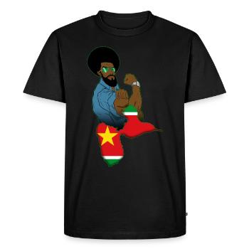 Guadeloupe Drapeau Antilles Gwada Caraïbe - T-shirt Premium bio Homme - noir - Devant - Nico (187cm)