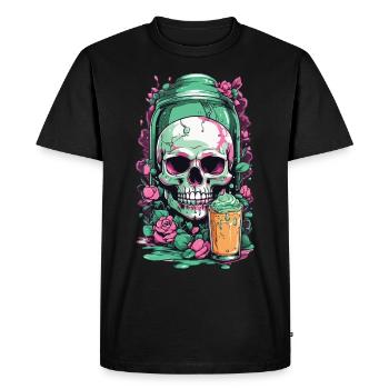 Crâne gothique Pastel Poison Halloween Design - T-shirt Premium bio Homme - noir - Devant - Nico (187cm)