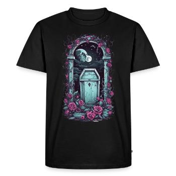 Occult Gothic Cemetery Moonlit Night Pastel Goth - Men's Premium Organic T-Shirt - black - Front - Nico (187cm)