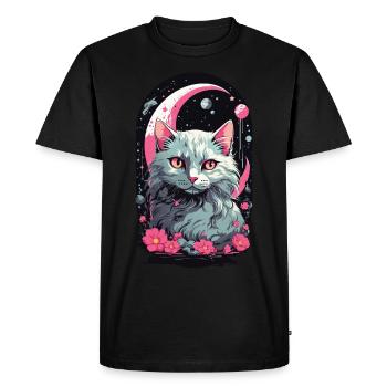 Gothique Pastel Magic Cat Night esthétique - T-shirt Premium bio Homme - noir - Devant - Nico (187cm)