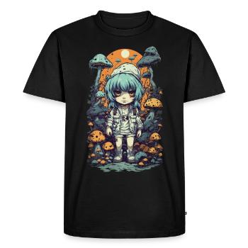 Anime Gothic Mushrooms Nature Magic Design - Men's Premium Organic T-Shirt - black - Front - Nico (187cm)