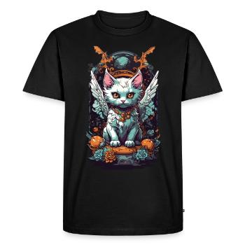 Occulte chat gothique Vintage Design amoureux - T-shirt Premium bio Homme - noir - Devant - Nico (187cm)
