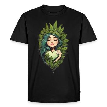 Coeur pour les plantes Hipster Streetwear Design - T-shirt Premium bio Homme - noir - Devant - Nico (187cm)