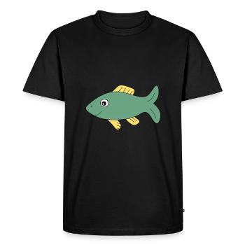 T-shirt avec motif poisson, cadeau de vêtements de pêche - T-shirt Premium bio Homme - noir - Devant - Nico (187cm)