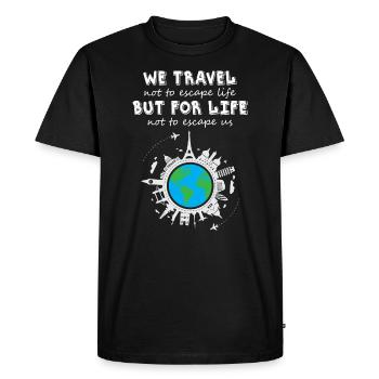World Traveler - Men's Premium Organic T-Shirt - black - Front - Nico (187cm)