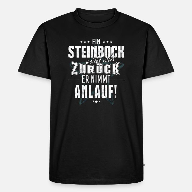 Steinbock Sternzeichen - Männer Premium Bio T-Shirt - Schwarz
