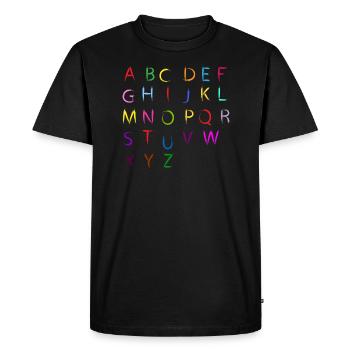 Alphabet Letters Colorful Elementary School - Men's Premium Organic T-Shirt - black - Front - Nico (187cm)