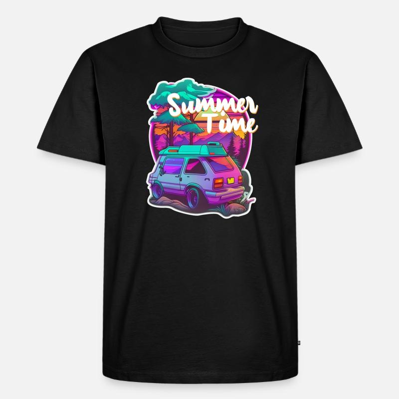 Sommerzeit - - Urlaub - Männer Premium Bio T-Shirt - Schwarz