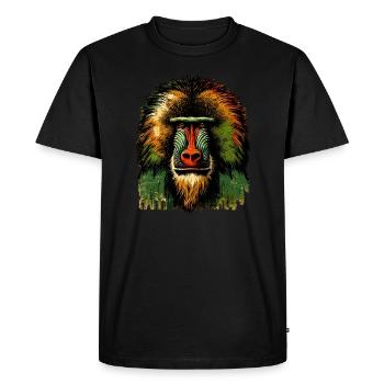 Baboon Pavian Affe Monkey Animal - Men's Premium Organic T-Shirt - black - Front - Nico (187cm)