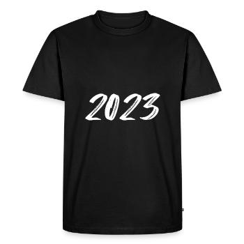 2023 blanc Réveillon du Nouvel An - T-shirt Premium bio Homme - noir - Devant - Nico (187cm)
