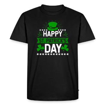 Happy Day Saint-Patrick cadeau de vacances Irlande - T-shirt Premium bio Homme - noir - Devant - Nico (187cm)