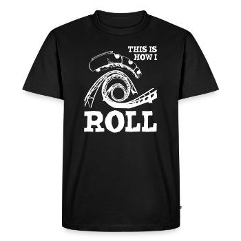 This is How I Roll Roller Coaster1 - Men's Premium Organic T-Shirt - black - Front - Nico (187cm)