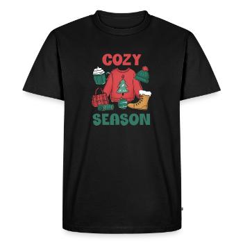 Cozy Season Christmas - Men's Premium Organic T-Shirt - black - Front - Nico (187cm)
