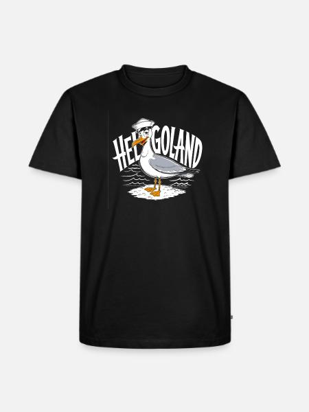 Helgoland - Möwe - Männer Premium Bio T-Shirt - Schwarz